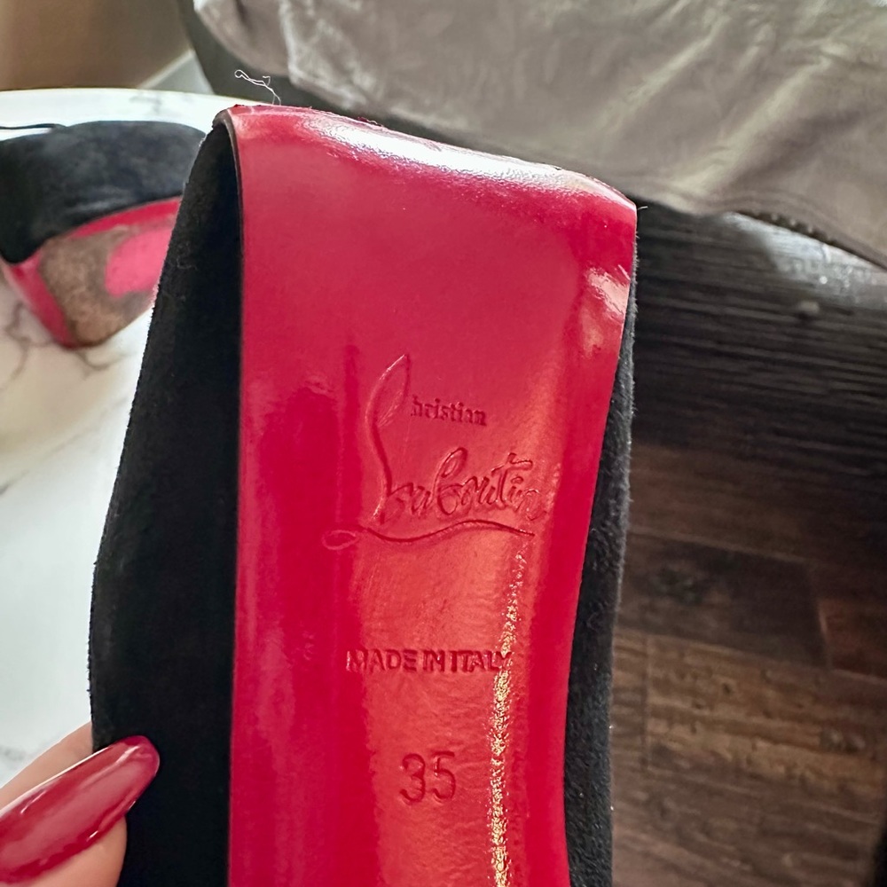 Christian Louboutin Black and Red Platform Heels - Picture 4 of 4